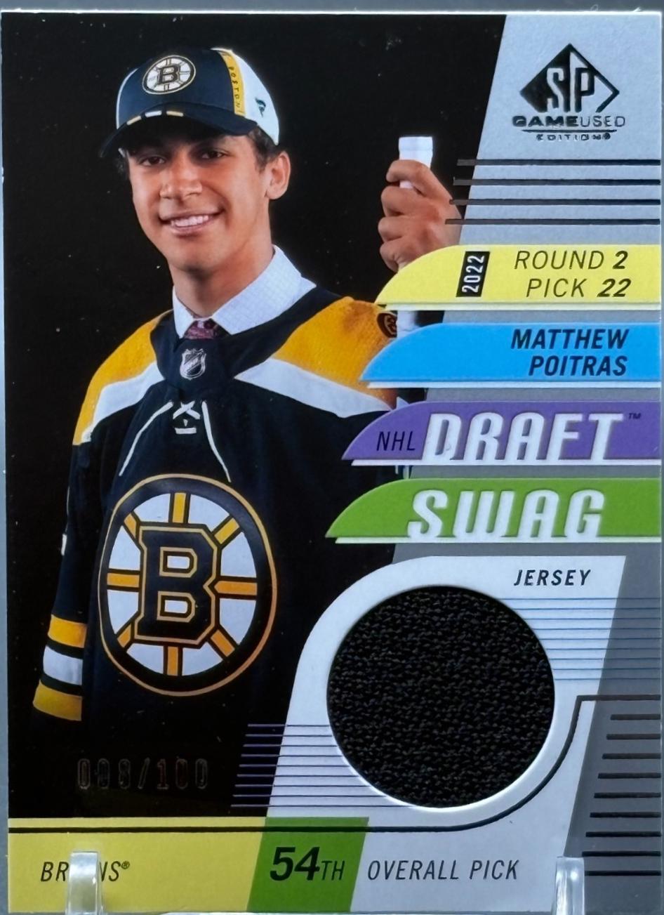 Matthew Poitras #DS-5 Hockey Cards 2024 SP Game Used Draft Swag Jersey