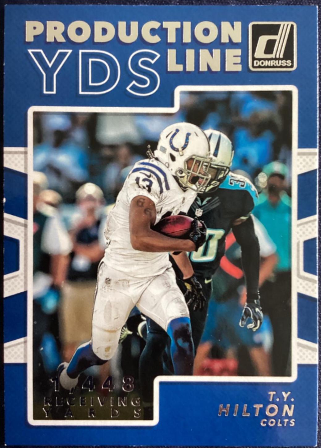 T Y Hilton #11 Football Cards 2017 Panini Donruss Production Line Yardage