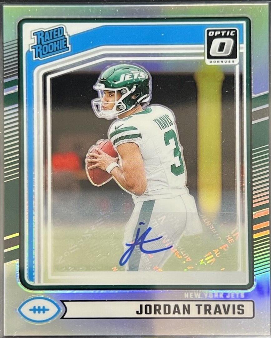 Jordan Travis #349 Football Cards 2024 Panini Donruss Optic Rated Rookie Preview Autograph