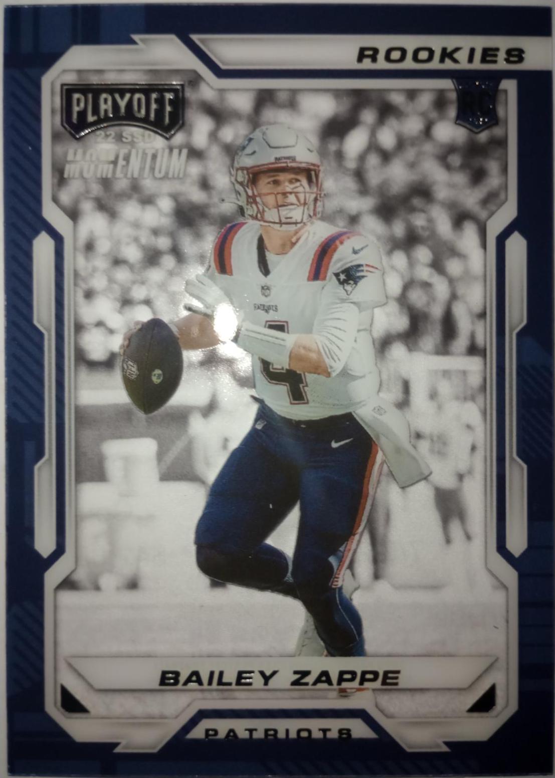 Bailey Zappe #PMR-26 Football Cards 2022 Panini Chronicles Playoff Momentum Rookies