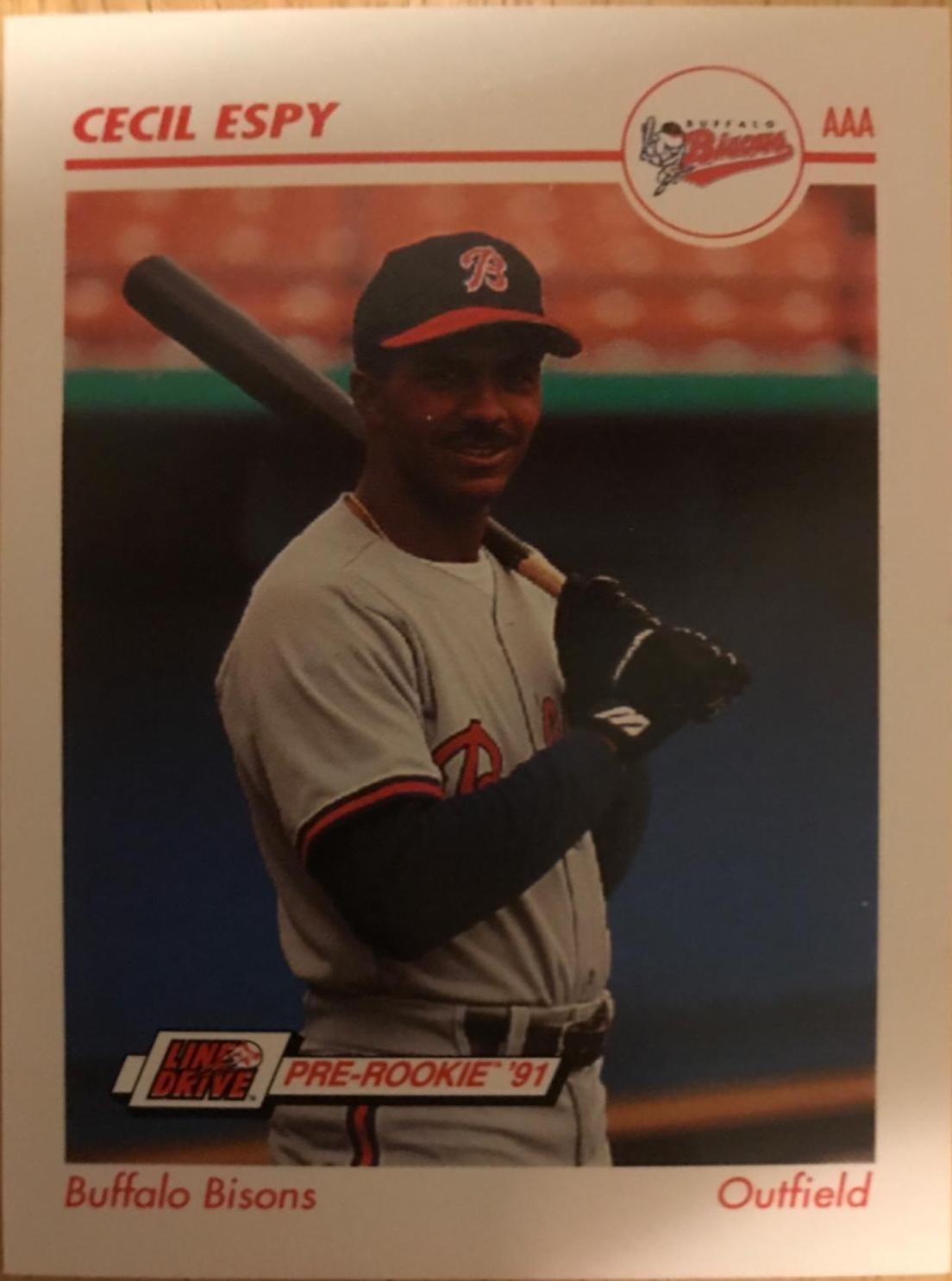 Cecil Espy #27 Baseball Cards 1991 Impel Line Drive