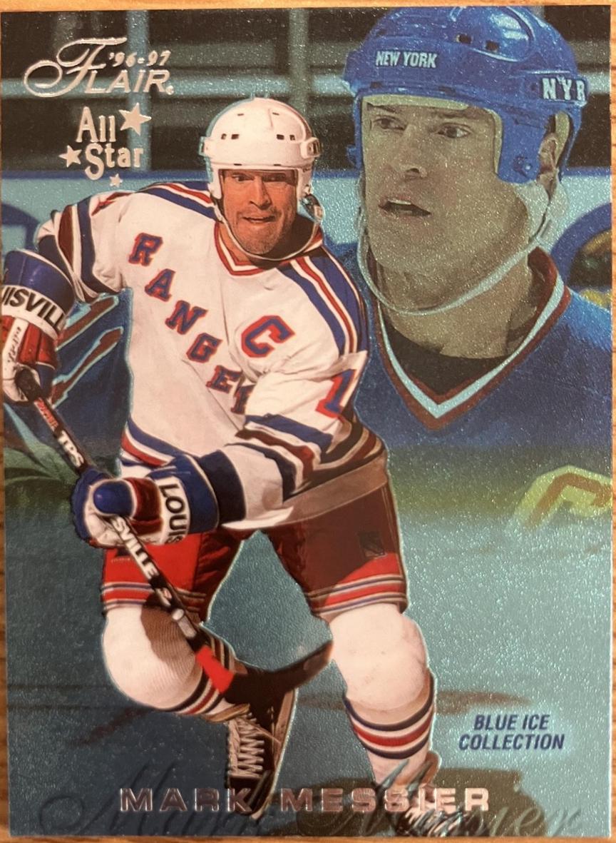Mark Messier #B61 1996 Flair Blue Ice Collection Hockey