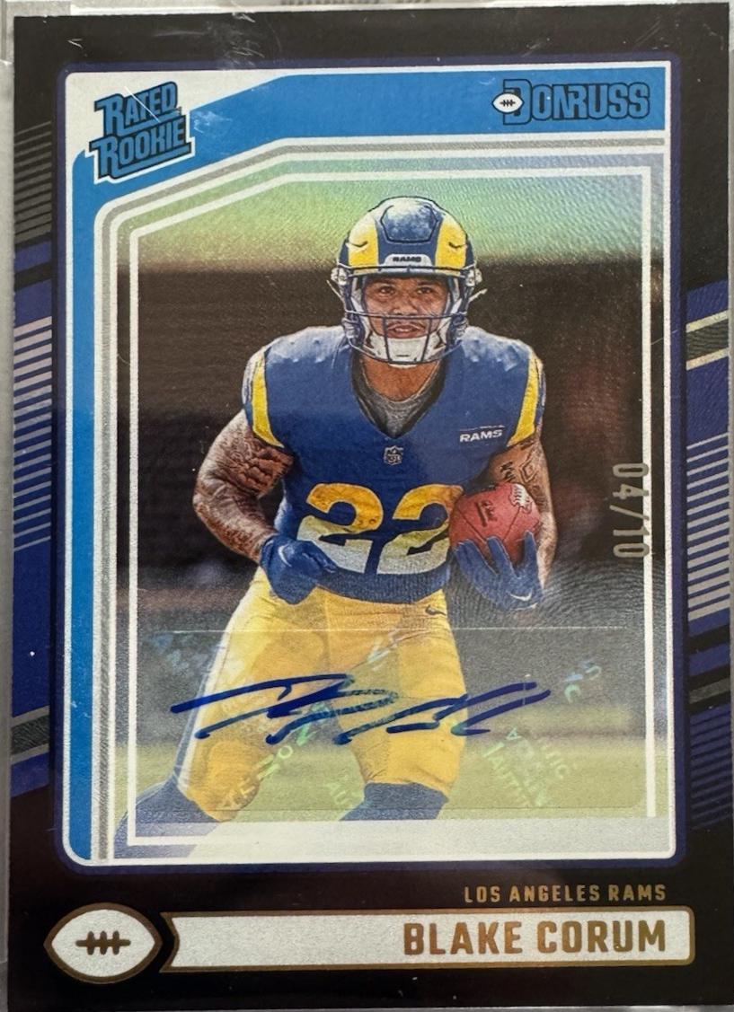 Blake Corum #322 Football Cards 2024 Panini Donruss Rated Rookies Autograph