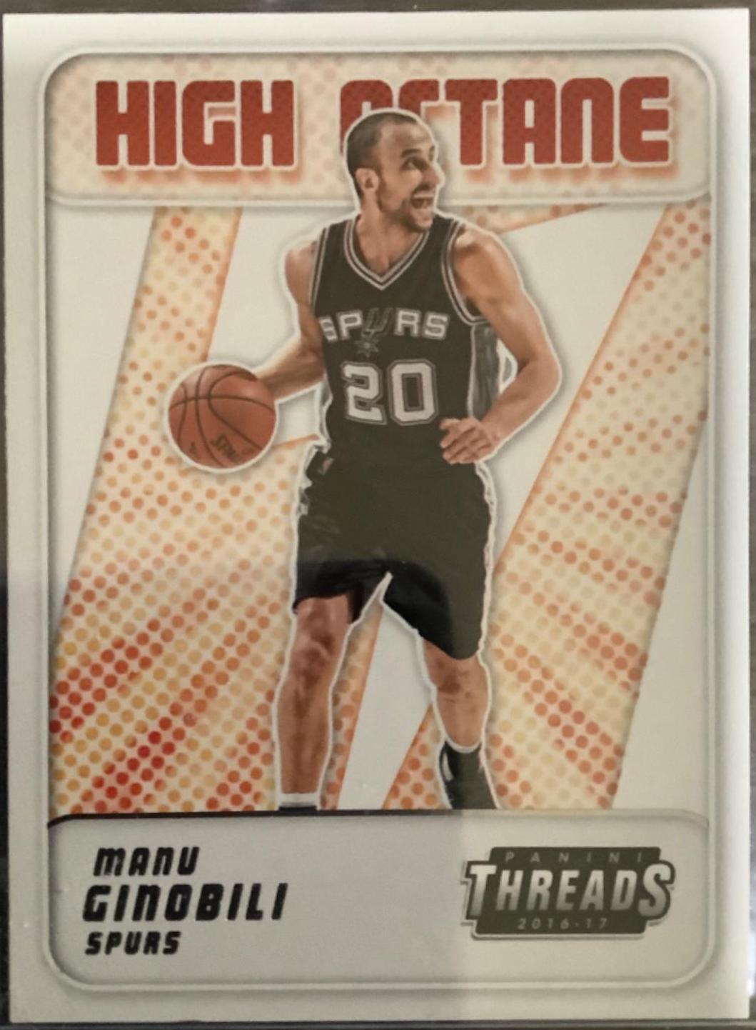 Manu Ginobili #5 Basketball Cards 2016 Panini Threads High Octane