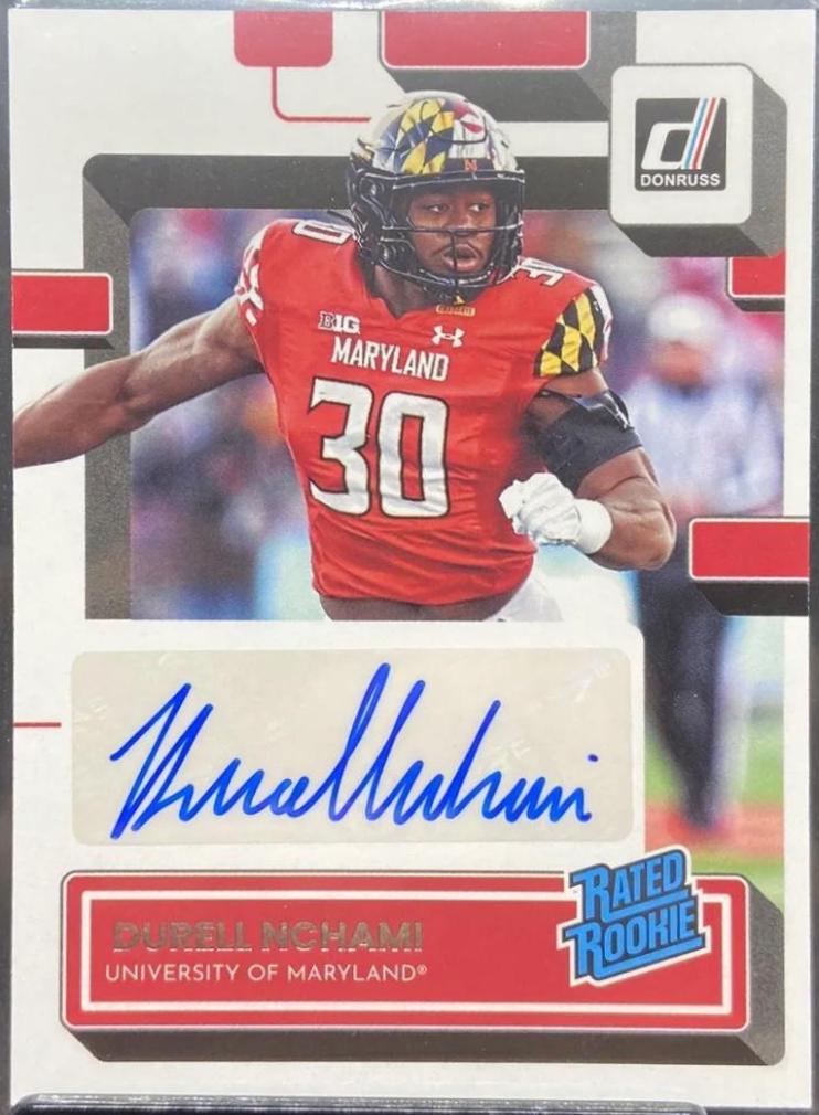 Durell Nchami #RRS-DNC Football Cards 2023 Panini Chronicles Draft Picks Donruss Rated Rookie Signatures