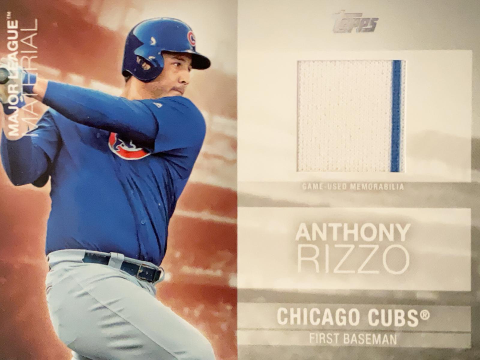 Anthony Rizzo #MLM-AR Baseball Cards 2020 Topps Update Major League Material Relics
