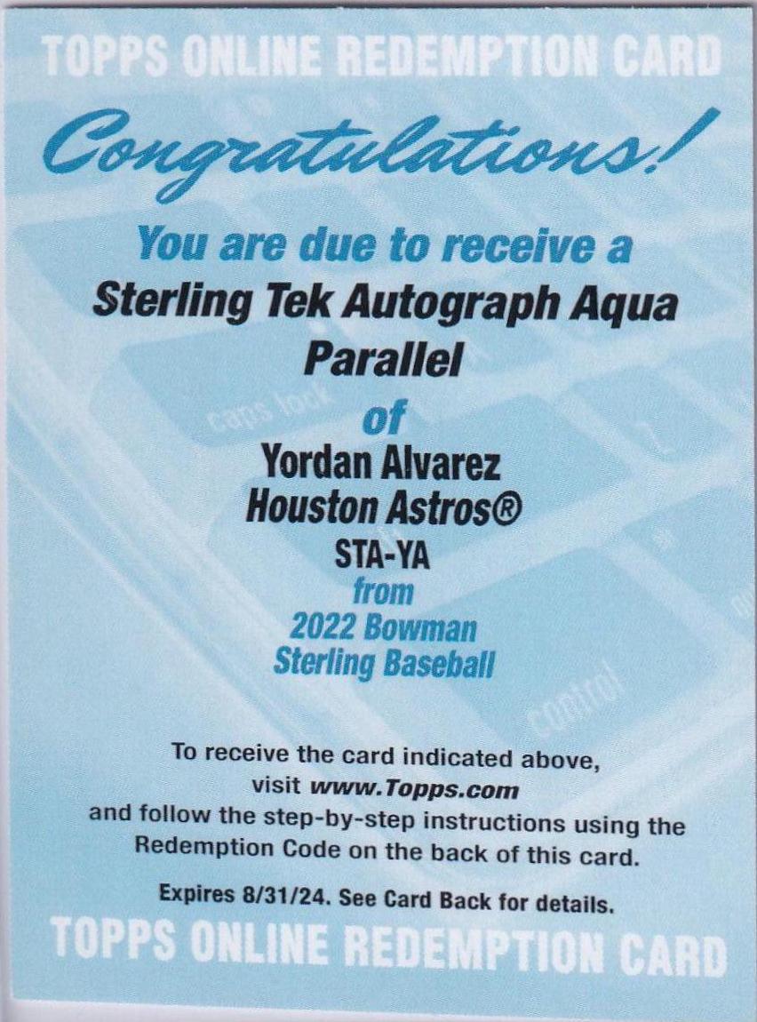 Yordan Alvarez [Aqua] #STA-YA