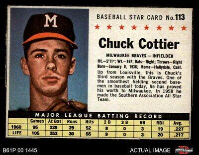 Chuck Cottier #113 1961 Post Cereal Baseball