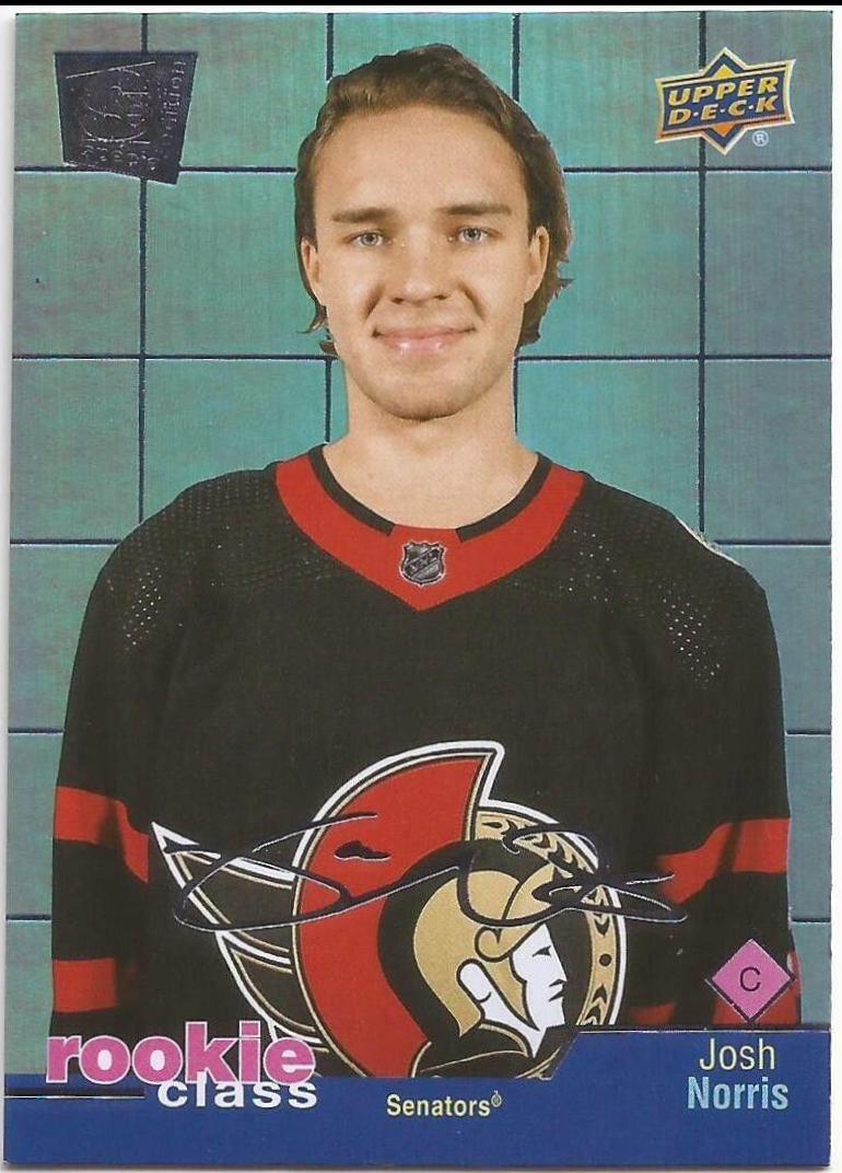 Josh Norris #RC-38 Hockey Cards 2020 Upper Deck Rookie Class Se