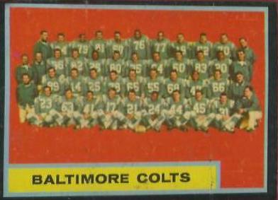 Colts Team #12 Football Cards 1962 Topps