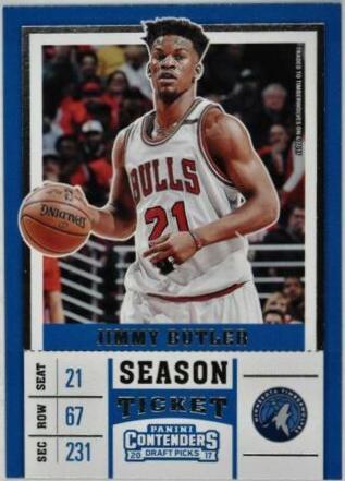 Jimmy Butler White Jersey Diamond #24 Basketball Cards 2017 Panini Contenders Draft Picks