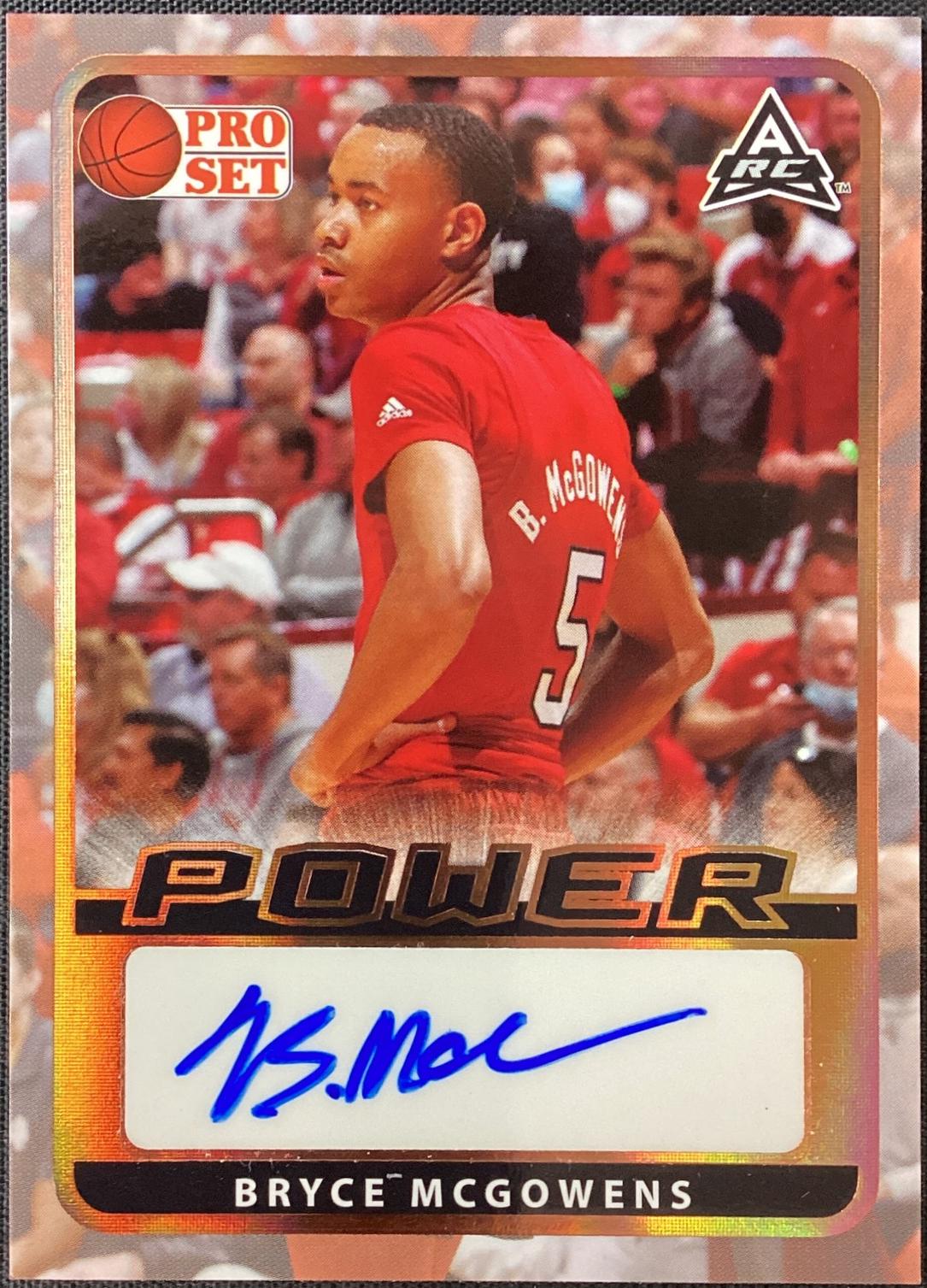 Bryce McGowens #BA-BM1 2021 Pro Set Power Autograph Basketball