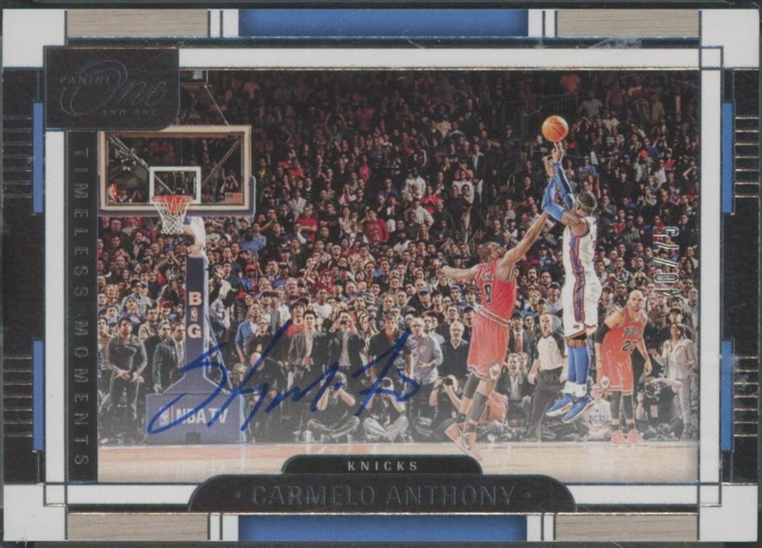 Carmelo Anthony #18 Basketball Cards 2023 Panini One and One Timeless Moments Autograph