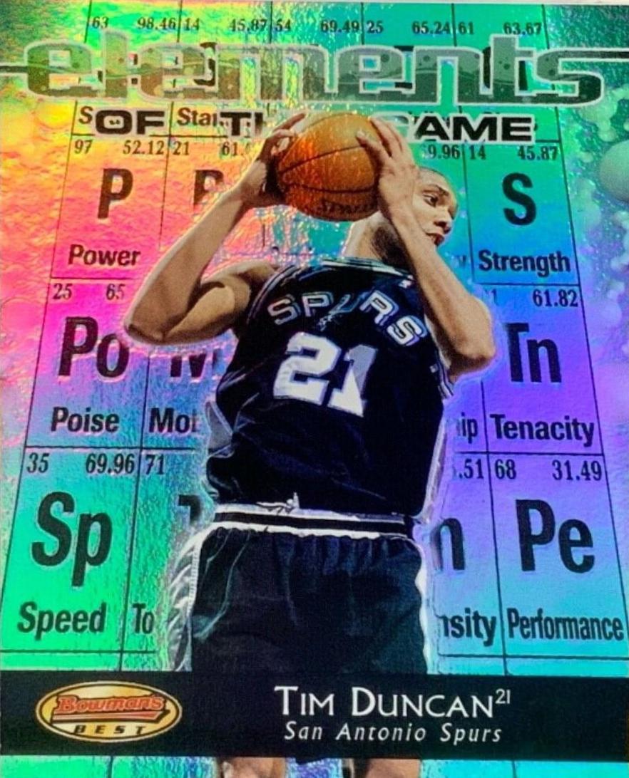 Tim Duncan #EG7 Basketball Cards 2000 Bowman's Best Elements of the Game