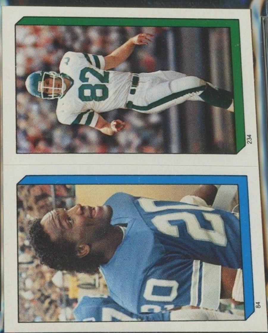 Billy Sims, Mickey Shuler Football Cards 1986 Topps Stickers