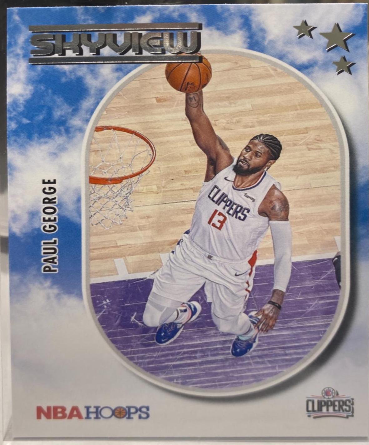 Paul George #7 Basketball Cards 2021 Panini Hoops Skyview
