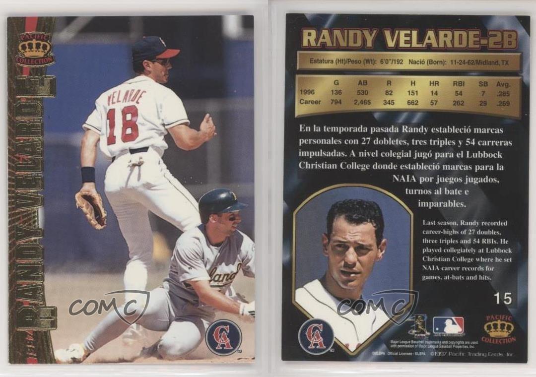 Randy Velarde #15 Baseball Cards 1997 Pacific Crown Collection