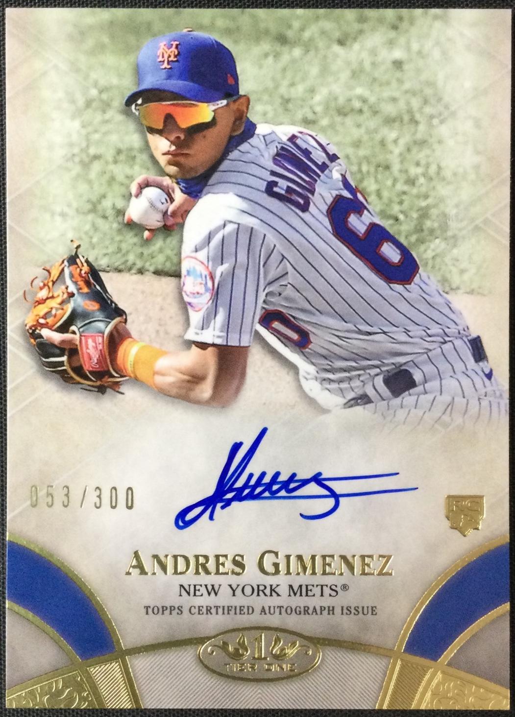 Andres Gimenez #BOA-AGI 2021 Topps Tier One Baseball Break Out Autographs