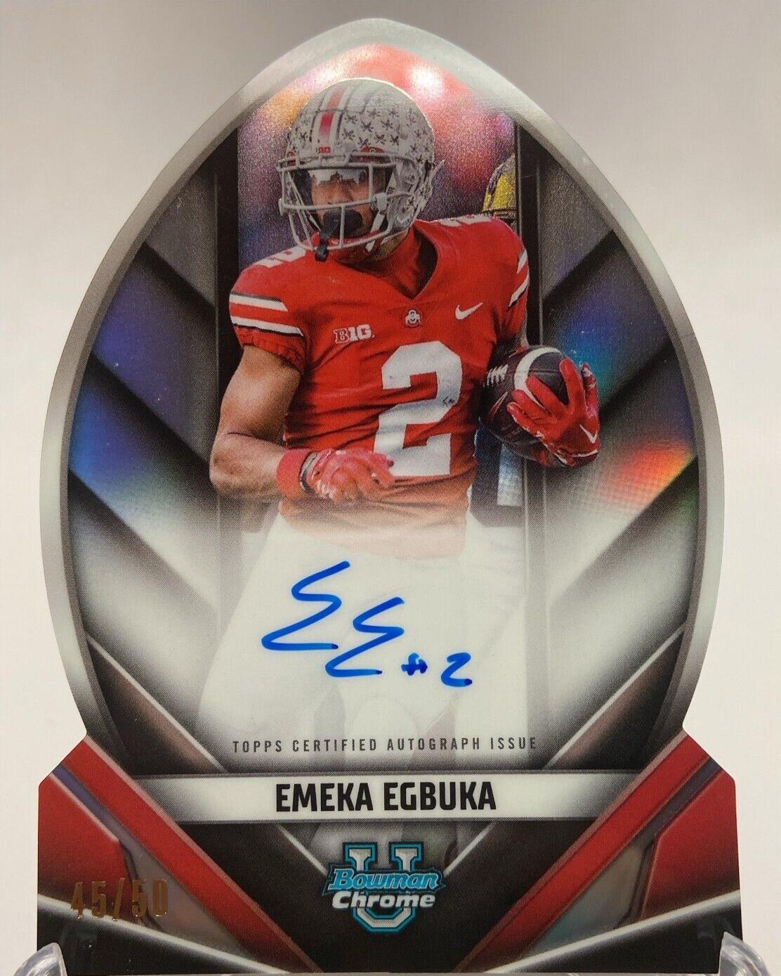 Emeka Egbuka #FOFA-EE Football Cards 2023 Bowman Chrome University Future of Autographs
