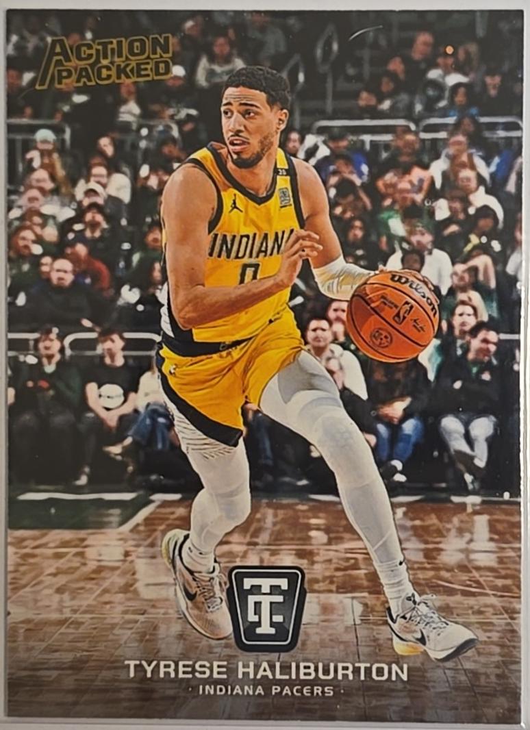 Tyrese Haliburton #17 Basketball Cards 2024 Panini Totally Certified Action Packed