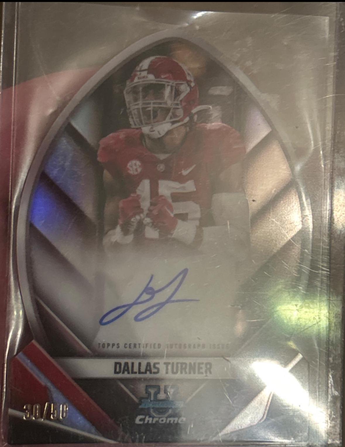 Dallas Turner #FOFA-DT Football Cards 2023 Bowman Chrome University Future of Autographs