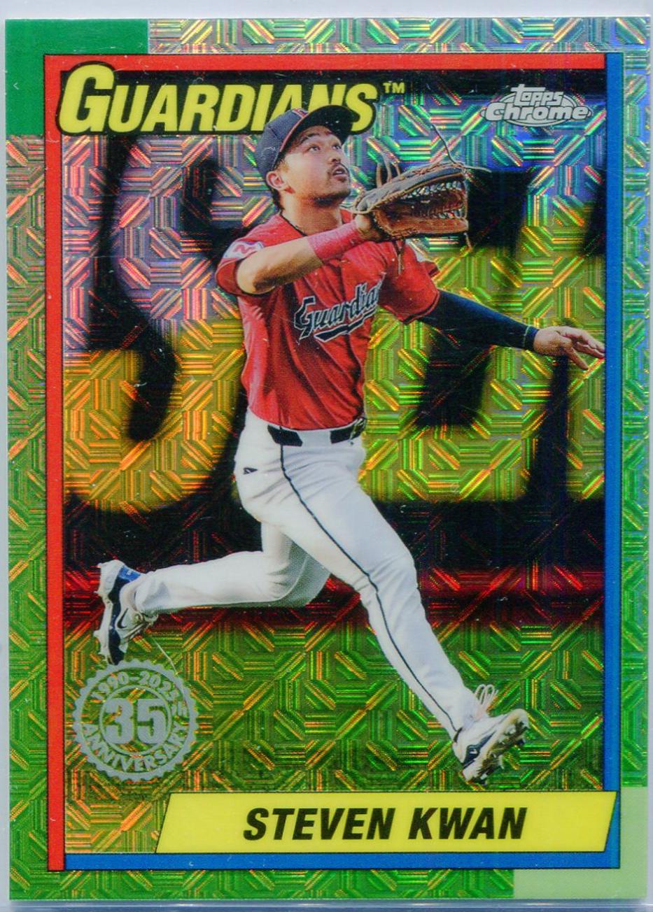 Steven Kwan #T90C-7 Baseball Cards 2025 Topps 1990 Chrome
