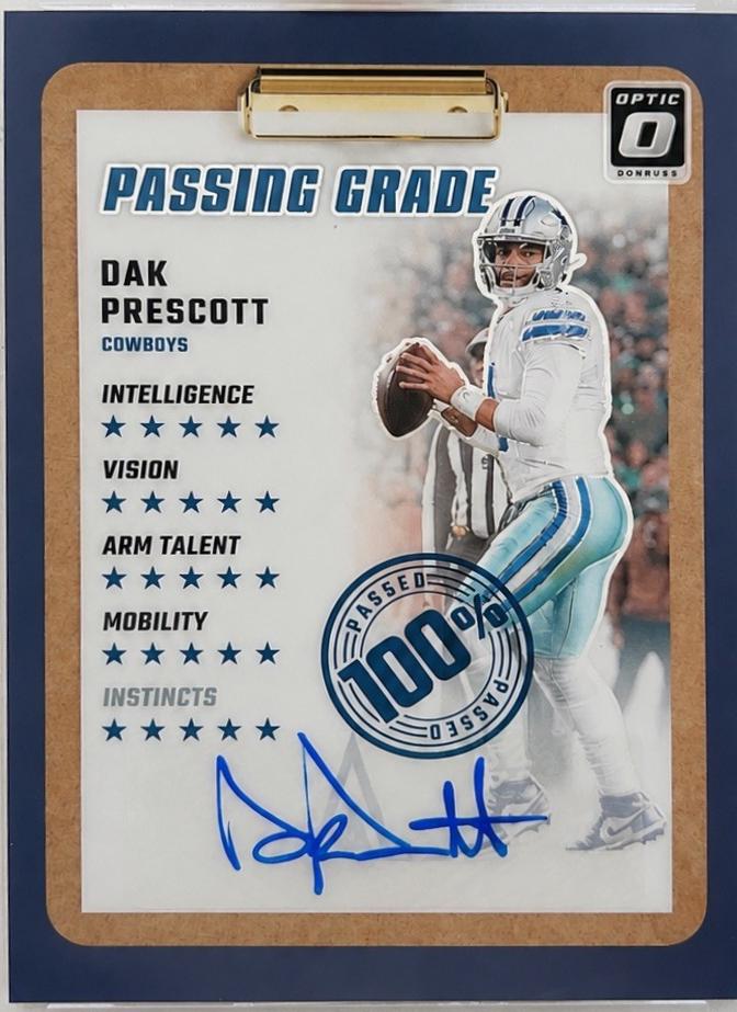 Dak Prescott #7 2024 Panini Donruss Optic Passing Grade Autograph Football