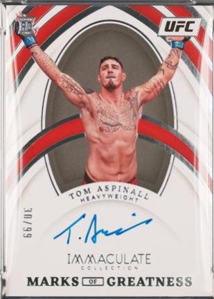 TOM ASPINALL #MGTAS Ufc Cards 2022 Panini Immaculate UFC Marks of Greatness Autographs