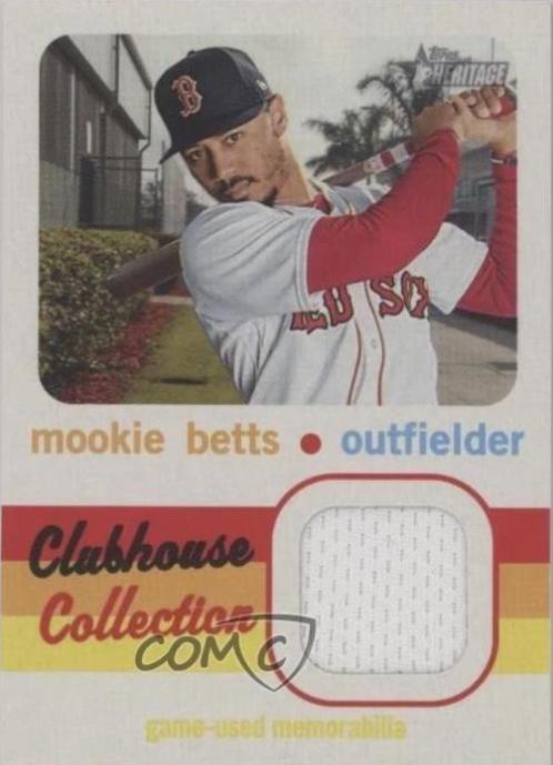 Mookie Betts #CCRMB Baseball Cards 2020 Topps Heritage Clubhouse Collection Relics