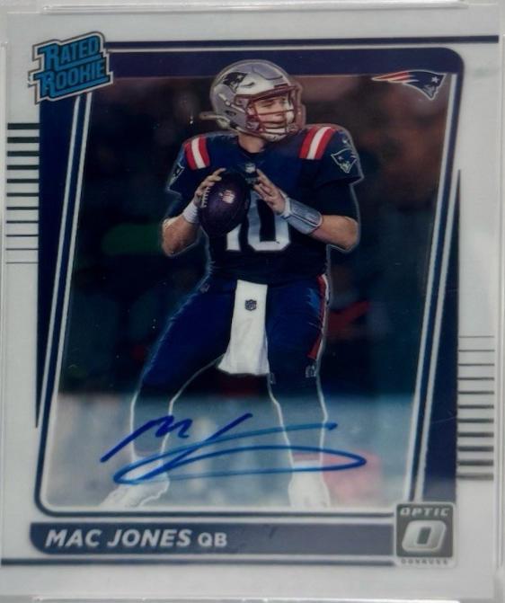 Mac Jones #206 2021 Panini Donruss Optic Rated Rookies Autograph Football