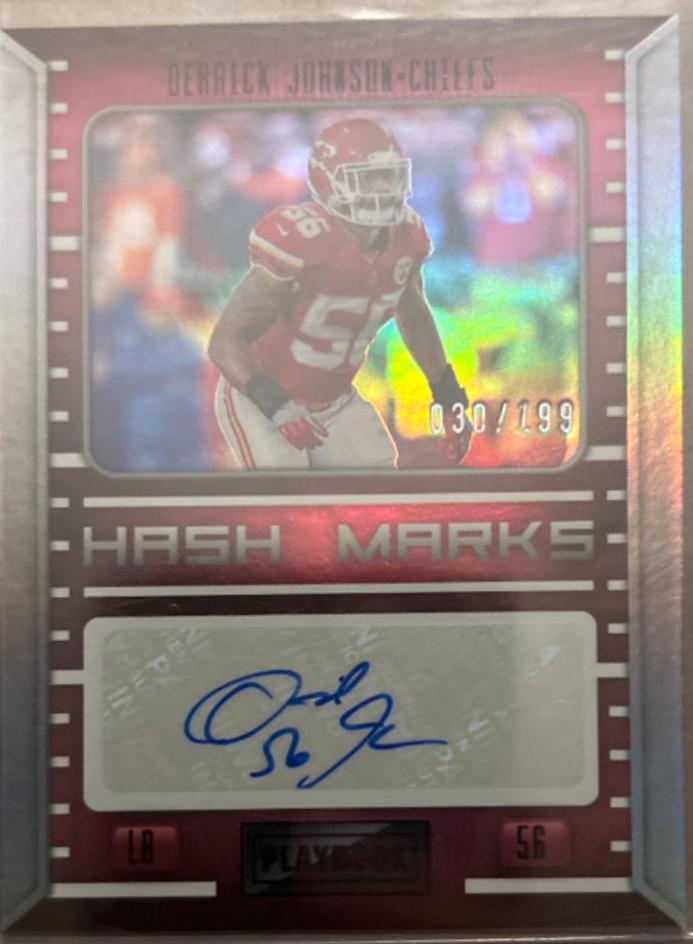 Derrick Johnson #HM-DJ Football Cards 2022 Panini Playbook Hash Marks
