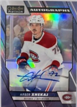 Arber Xhekaj #BA-AX Hockey Cards 2023 O-Pee-Chee Platinum Blue Rainbow Autographs