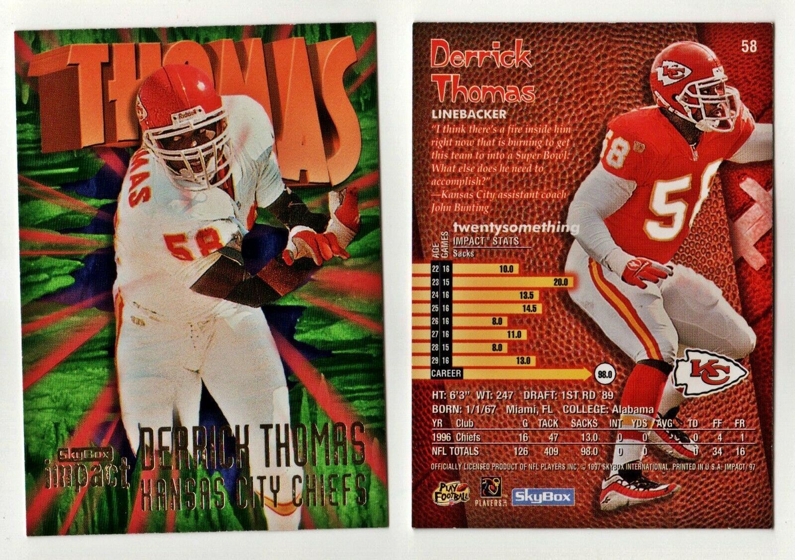 Derrick Thomas #58 1997 Skybox Impact Football