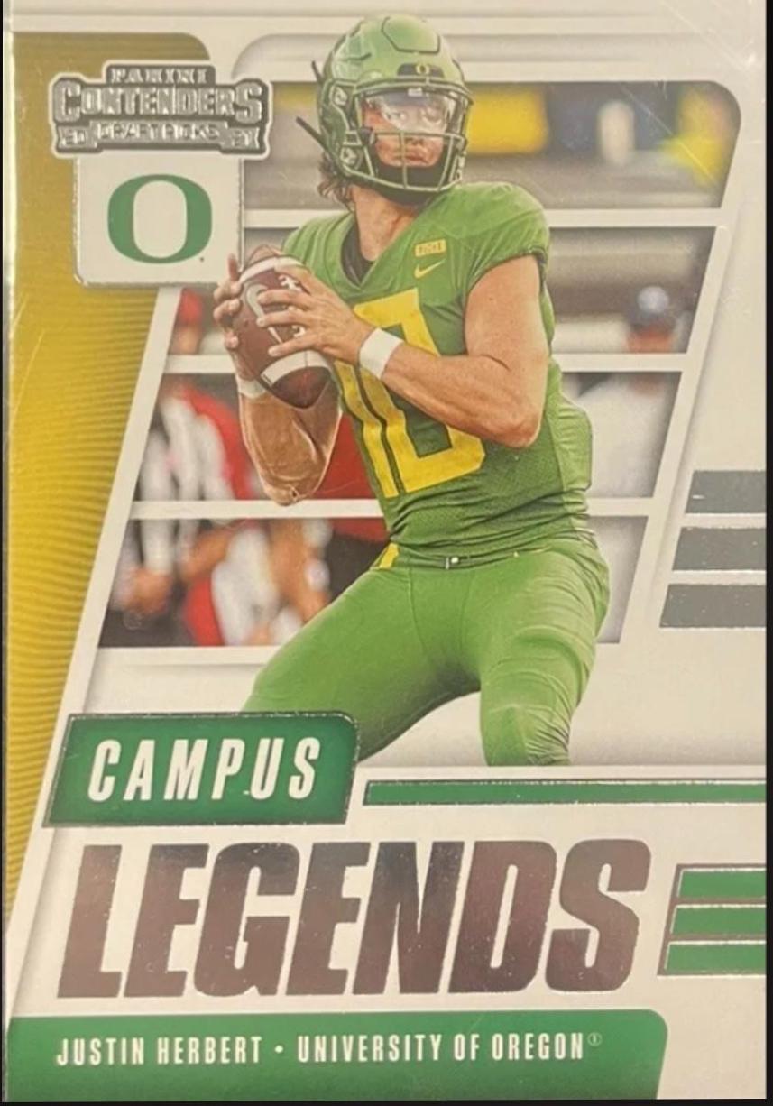 Justin Herbert #9 Football Cards 2021 Panini Contenders Draft Picks Campus Legends