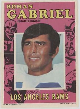 Roman Gabriel #8 Football Cards 1971 Topps Pin Ups