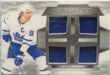 John Tavares #F-JT Hockey Cards 2021 Upper Deck The Cup Foundations Quad Jersey
