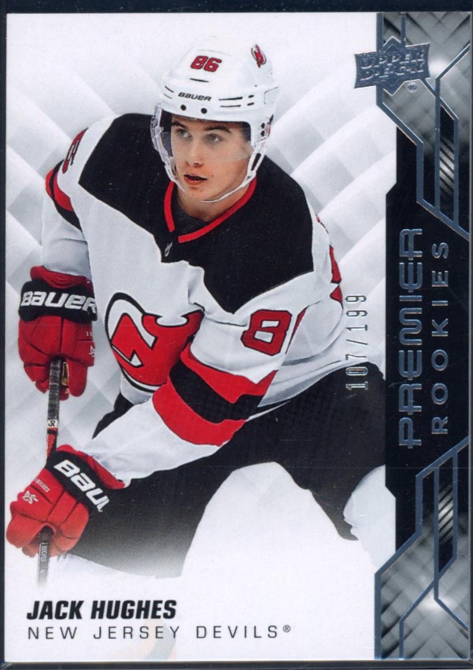 Jack Hughes #100 2019-20 Upper Deck Premier Hockey