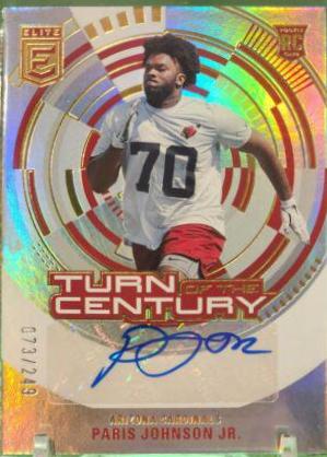 Paris Johnson Jr. #TC-PJJ Football Cards 2023 Panini Donruss Elite Turn of the Century Autographs