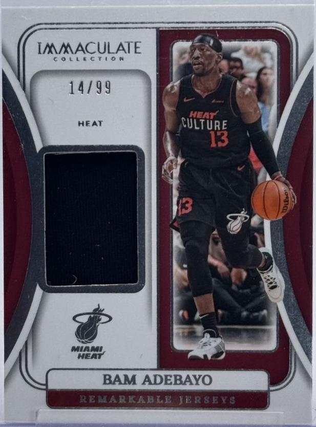 Bam Adebayo #7 Basketball Cards 2023 Panini Immaculate Remarkable Jersey
