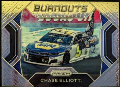 Chase Elliott #B7 Racing Cards 2021 Panini Prizm Burnouts