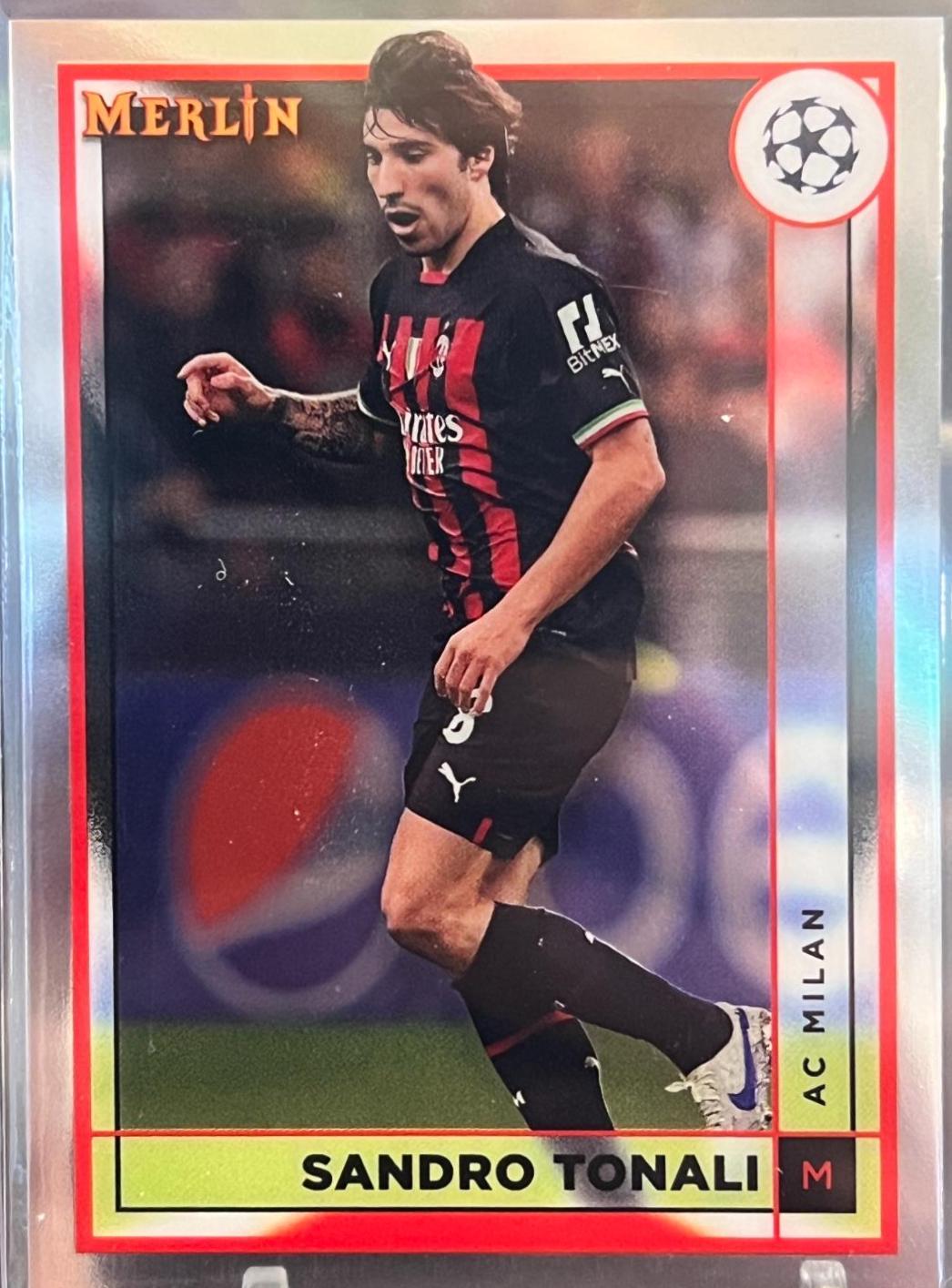 Sandro Tonali #1 Soccer Cards 2022 Topps Merlin Chrome UEFA Club Competitions