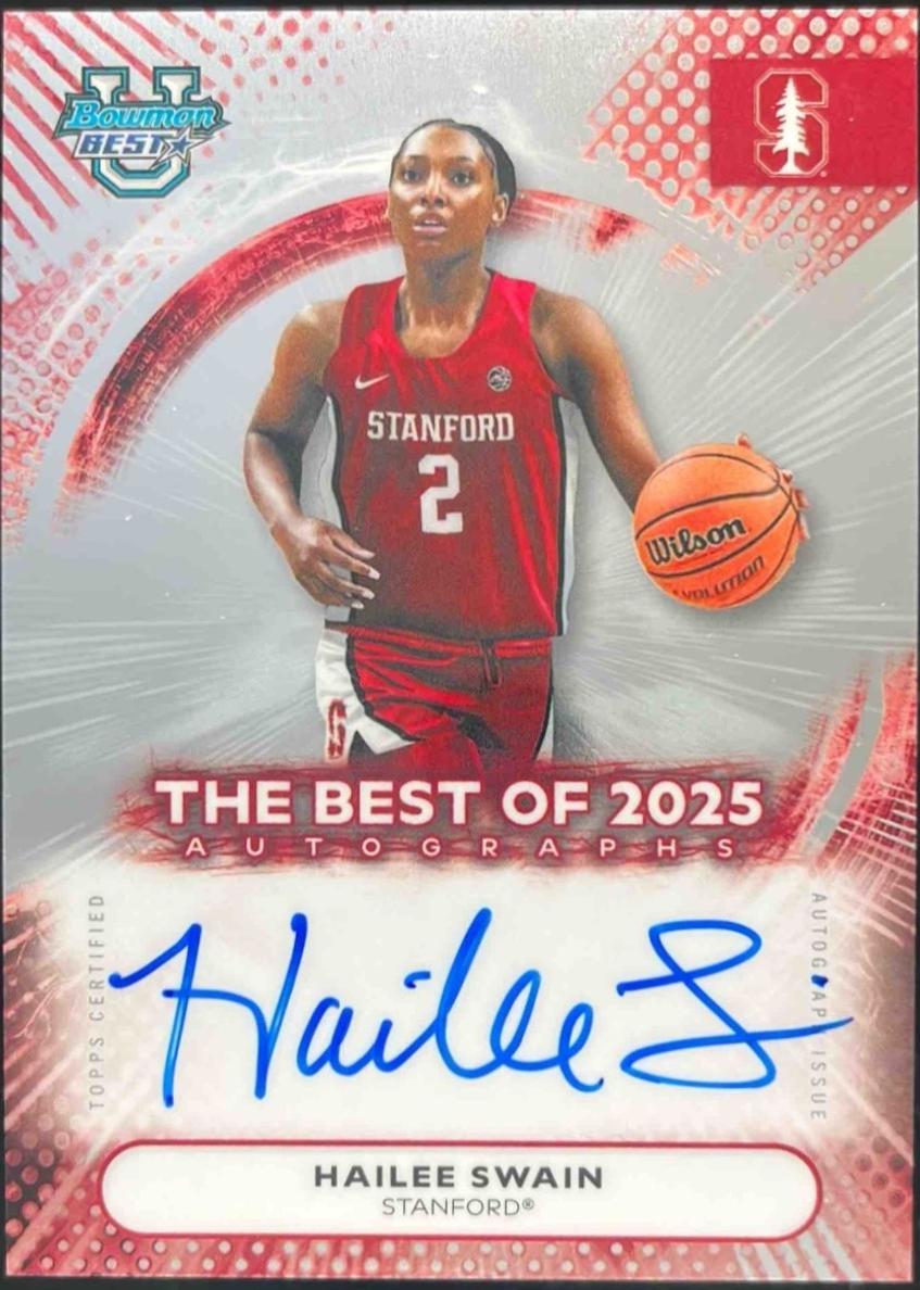 Hailee Swain #BA-HS 2025-26 Bowman University Best Basketball The Best of 2025 Autographs