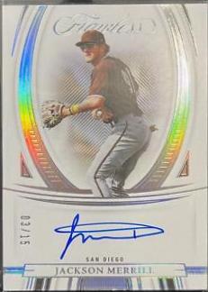 Jackson Merrill #FLA-JM Baseball Cards 2022 Panini Flawless Autographs