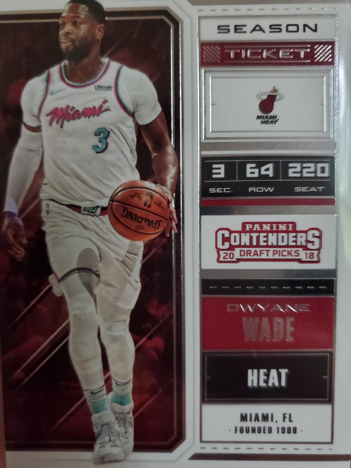 Dwyane Wade #17 #17 Basketball Cards 2018 Panini Contenders Draft Picks