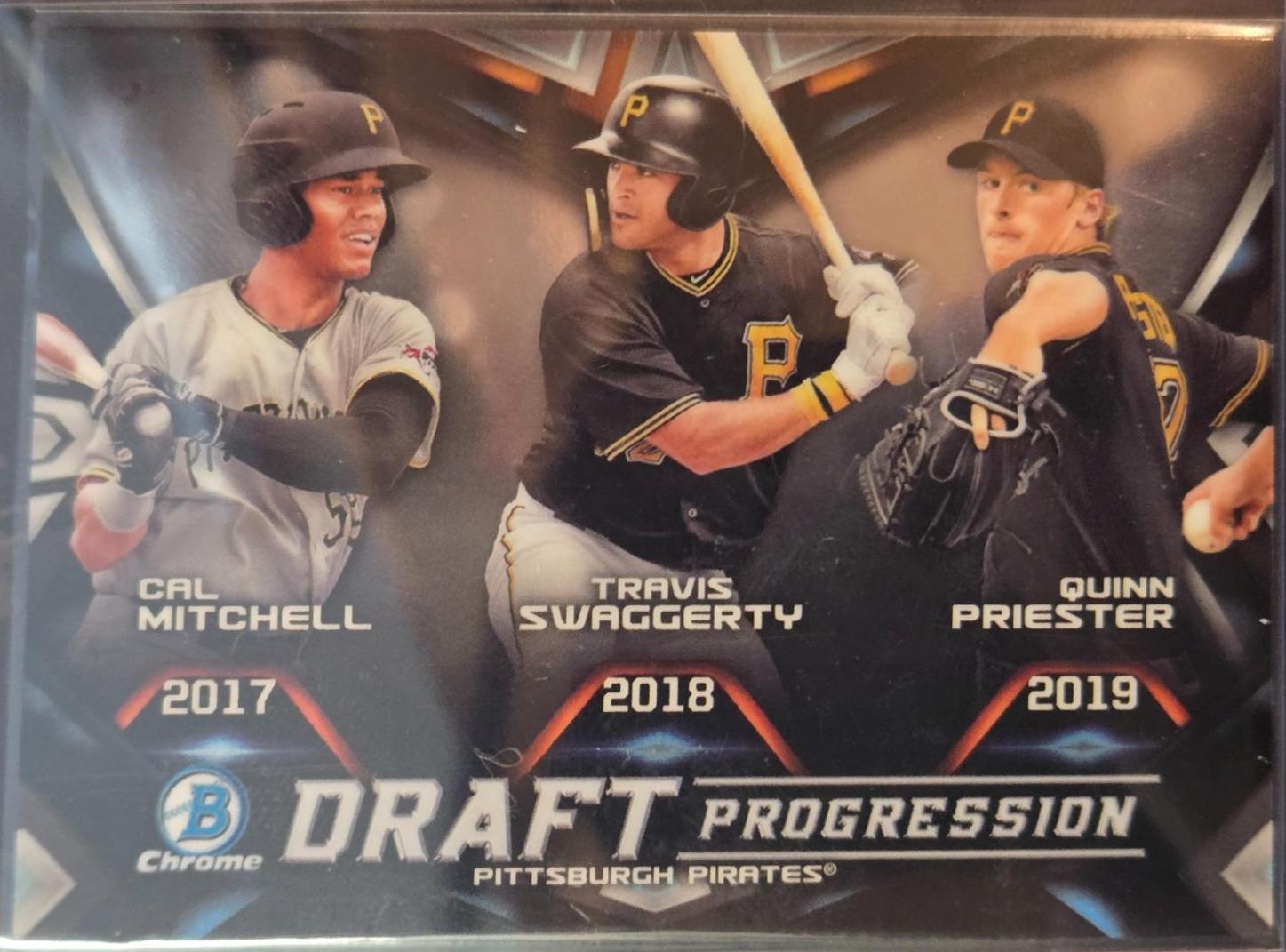 Mitchell / Swaggerty / Priester Baseball Cards 2019 Bowman Draft Chrome Progression