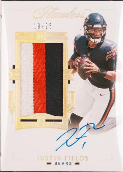 Justin Fields Rookie Patch Autographs #RPA-JFI Football Cards 2021 Panini Flawless Rookie Patch Autographs