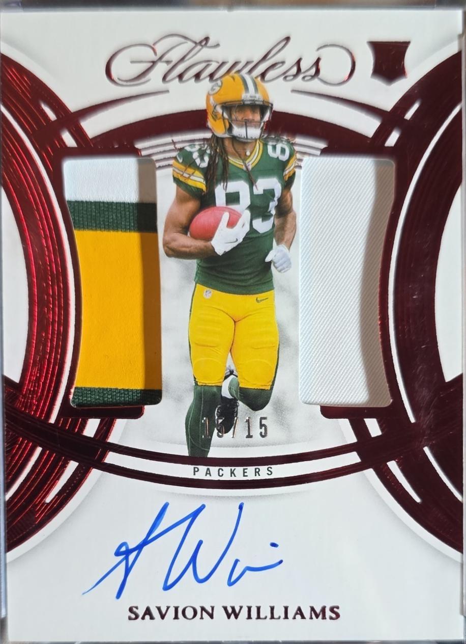 Savion Williams #23 2025 Panini Flawless Football Rookie Dual Patch Autographs