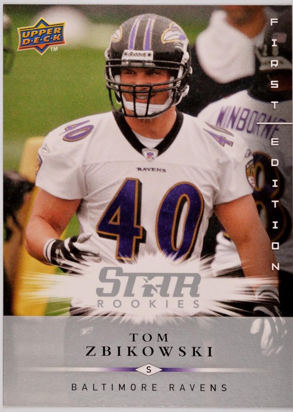 Tom Zbikowski #196 Football Cards 2008 Upper Deck First Edition