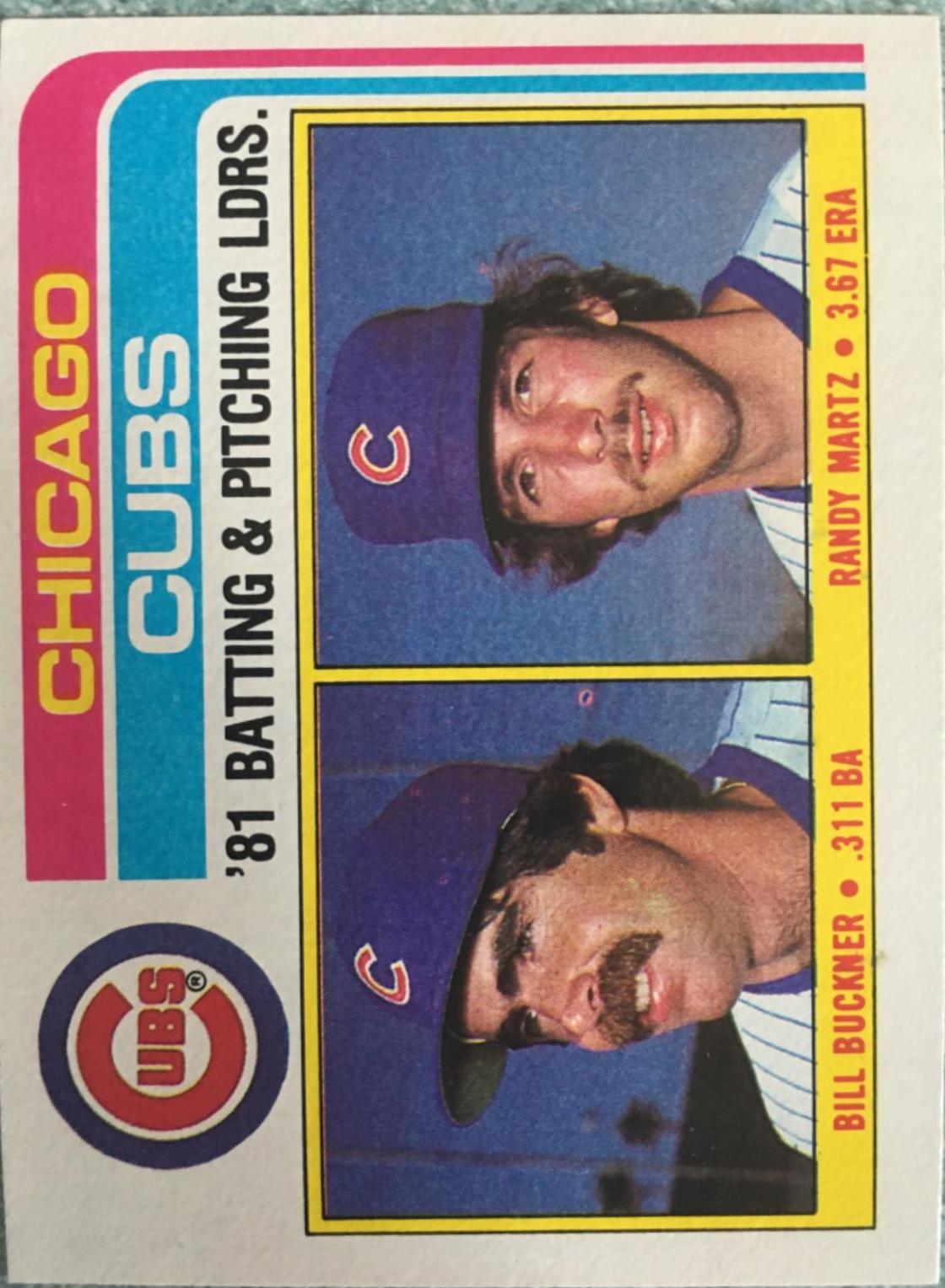 Cubs Batting Pitching Leaders #456 Baseball Cards 1982 Topps