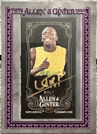 Usain Bolt #MA-UB Baseball Cards 2024 Topps Allen & Ginter X Framed Mini Autograph